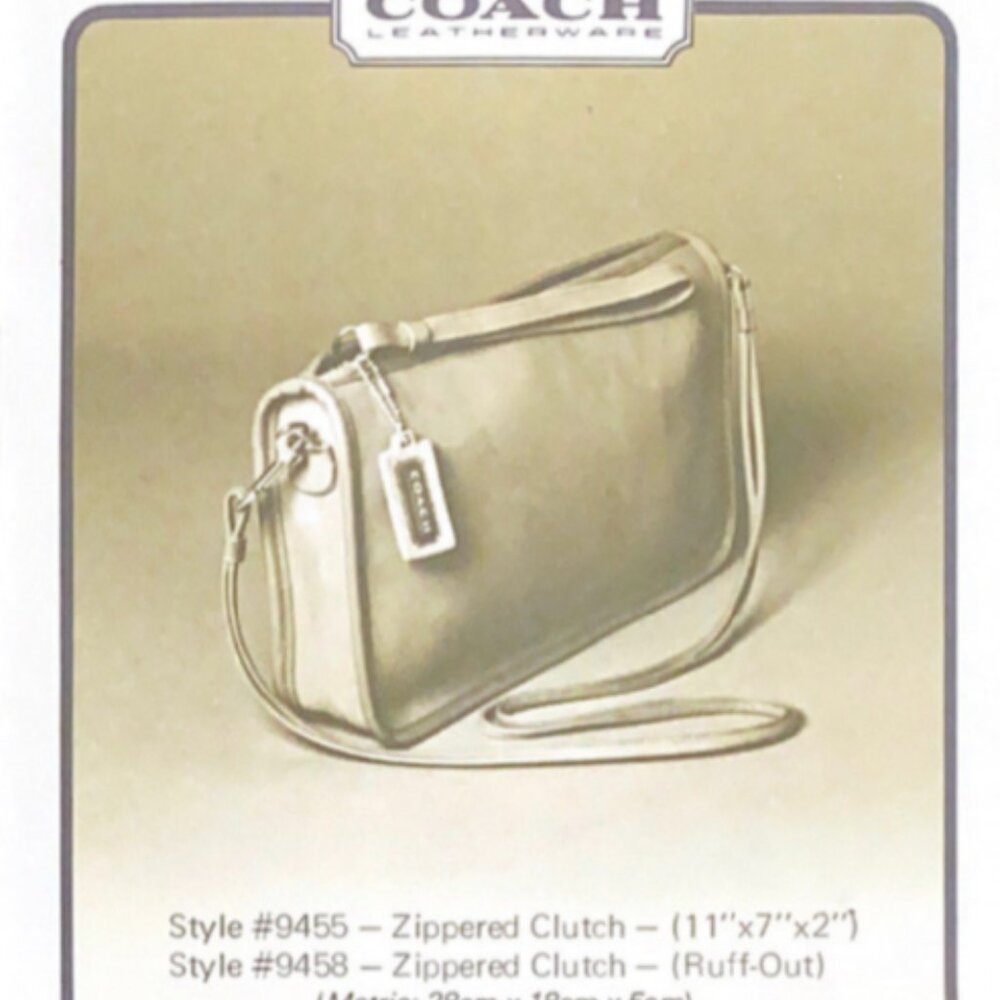 Vintage Coach Zippered Clutch Crossbody Bag - Style 9455 (1976 Catalog)